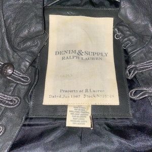 DENIM AND SUPPY BY RALPH LAUREN GENUINE LEATHER  MILITARY JACKET NWOT